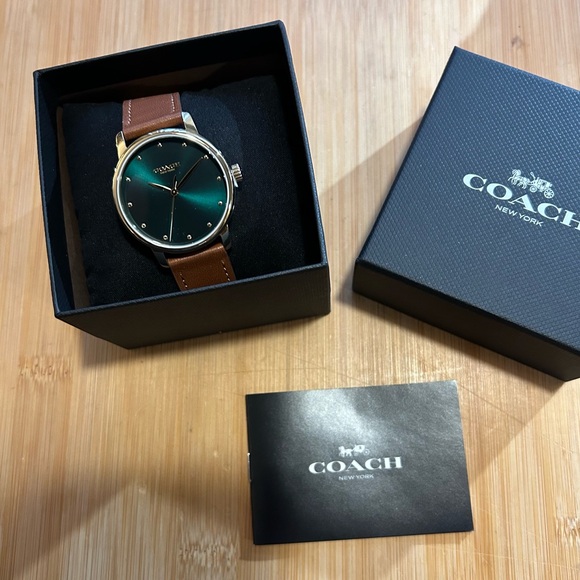 Coach Grand Watch With 36mm Green Face & Purple Tone Leather Band - Picture 7 of 8